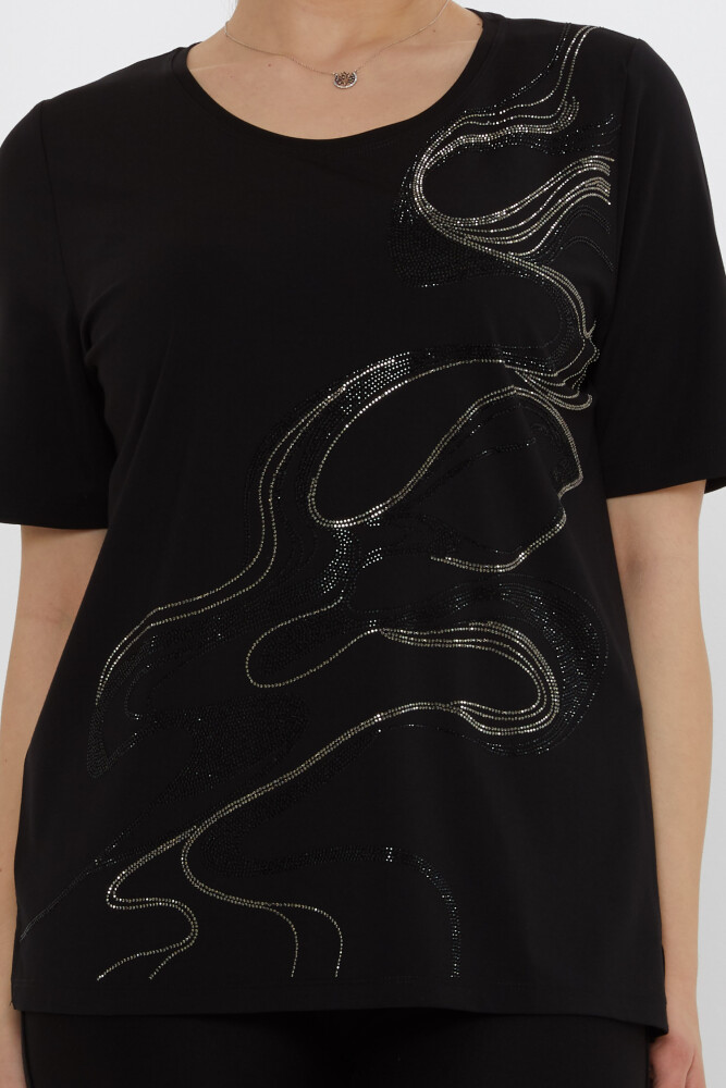 Blouse Stone Patterned Black - 80078 | KAZEE (Set of 3 L-XL-2XL) - 3