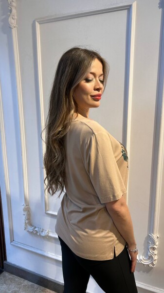 Blouse V Neck Beige - 80131 | KAZEE (Set of 3 M-L-XL) - 4