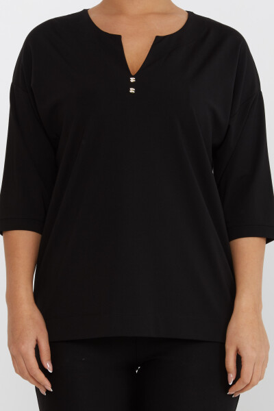 Blouse V Neck Black - 80029 | KAZEE (Set of 3 L-XL-2XL) - 3