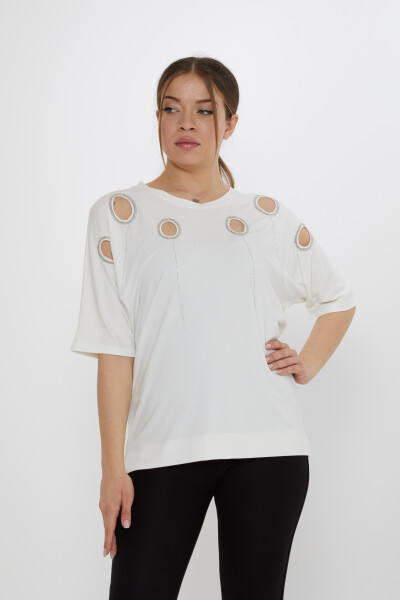 Blouse Window Detail Ecru - 80075 | KAZEE (Set of 3 M-L-XL) - 2