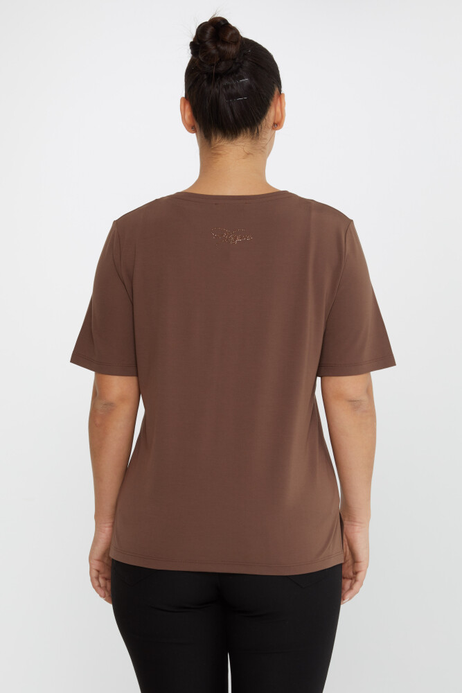 Blusa con Detalle de Abertura Marrón - 80015 | KAZEE (Juego de 3 tallas L-XL-2XL) - 5