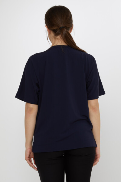 Blusa con motivo a farfalla blu navy - 80046 | KAZEE (Set di 3 L-XL-2XL) - 6