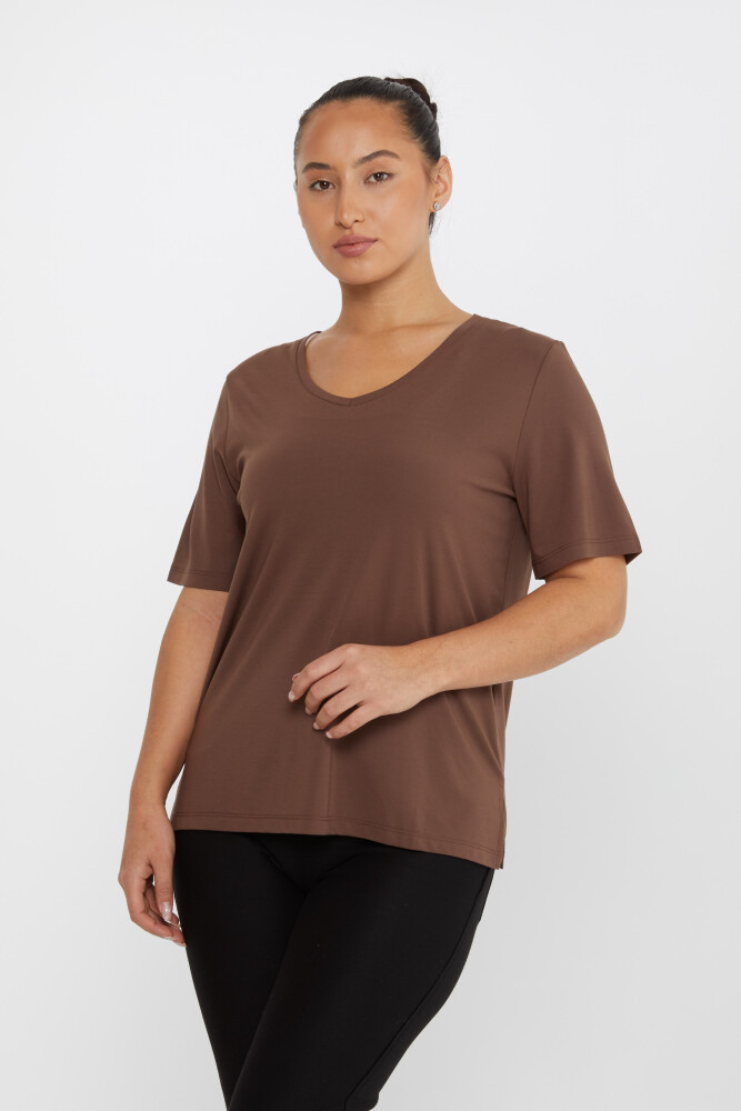 Blusa con spacchi Marrone - 80015 | KAZEE (Set di 3 L-XL-2XL) - 2
