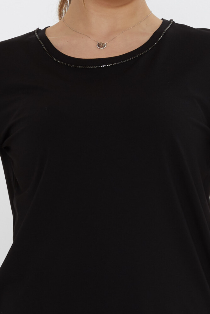 Blusa Cuello Piedra Detallado Negro - 80030 | KAZEE (Juego de 3 M-L-XL) - 4