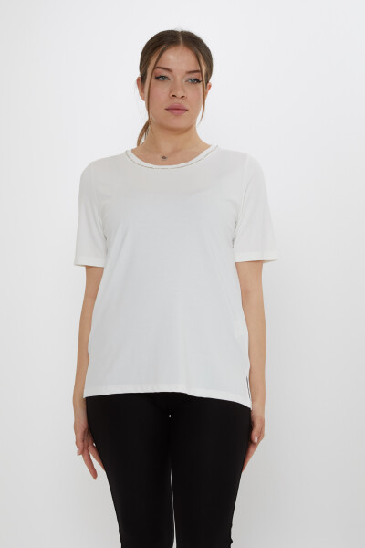 Blusa Cuello Piedra Detalle Crudo - 80030 | KAZEE (Juego de 3 M-L-XL) - 2