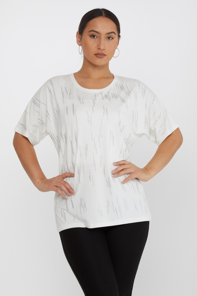 Blusa Cuello Redondo Crudo - 79652 | KAZEE (Juego de 4 tallas M-L-XL-2XL) - 1