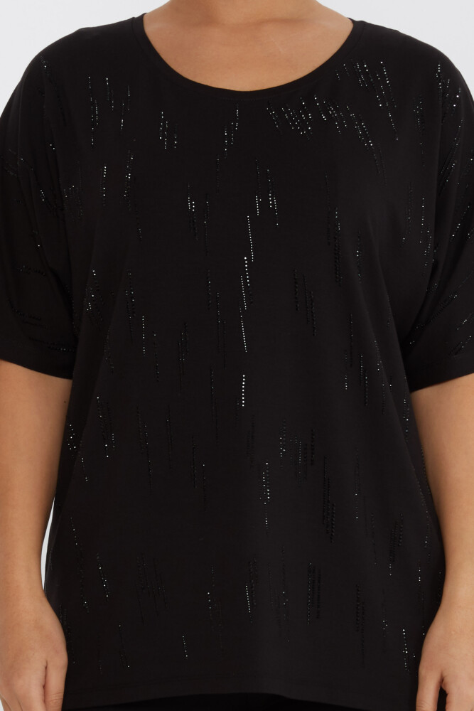 Blusa Cuello Redondo Negra - 79652 | KAZEE (Juego de 4 tallas M-L-XL-2XL) - 3