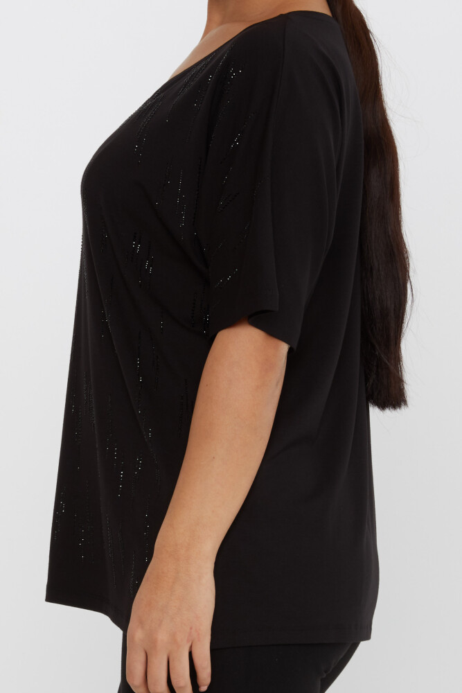 Blusa Cuello Redondo Negra - 79652 | KAZEE (Juego de 4 tallas M-L-XL-2XL) - 4