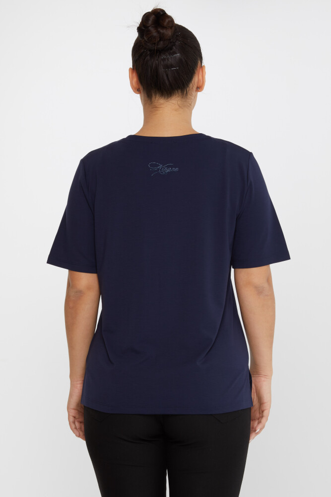 Blusa Detalle Abertura Azul Marino - 80015 | KAZEE (Juego de 3 tallas L-XL-2XL) - 5