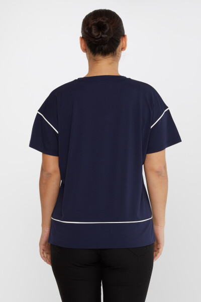 Blusa Escote en V Azul Marino - 80002 | KAZEE (Juego de 3 tallas M-L-XL) - 5