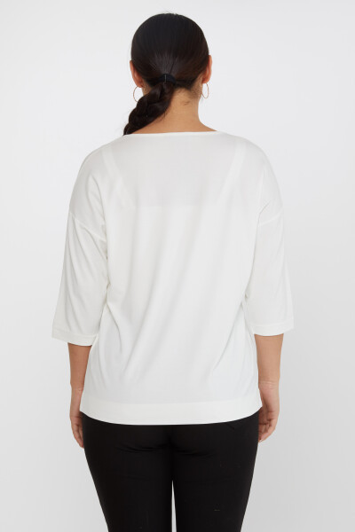 Blusa Escote en V Crudo - 80029 | KAZEE (Juego de 3 tallas L-XL-2XL) - 5