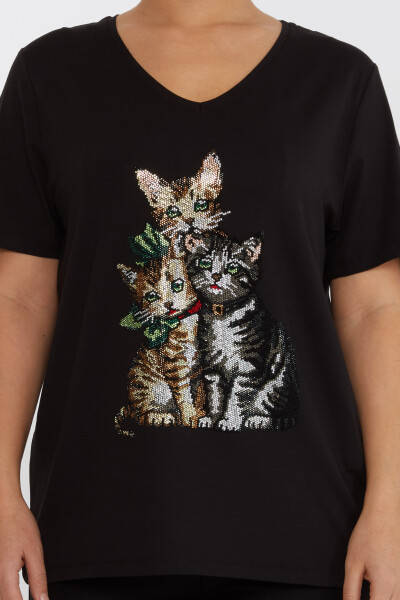 Blusa Estampada Gato Negra - 80103 | KAZEE (Juego de 3 tallas M-L-XL) - 3