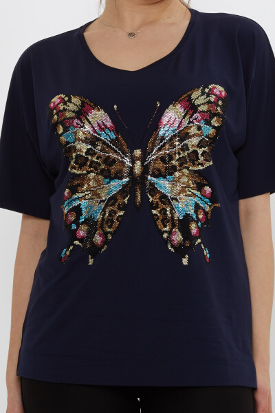 Blusa Estampada Mariposas Azul Marino - 80046 | KAZEE (Juego de 3 L-XL-2XL) - 3