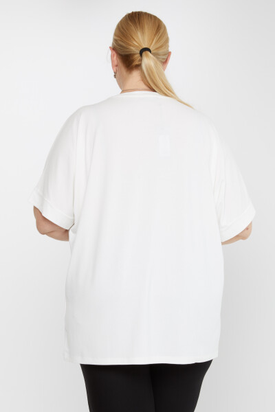 Blusa Estampada Pájaros Ecru - 79948 | KAZEE (Juego de 4 tallas M-L-XL-2XL) - 4