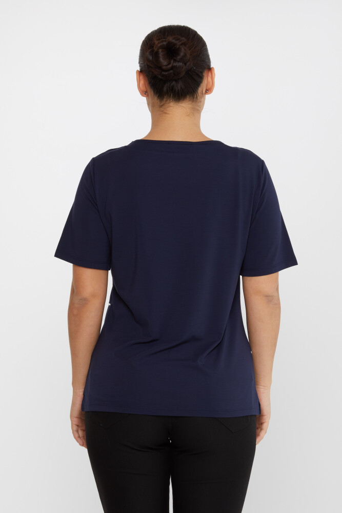 Blusa Estrella Botones Azul Marino - 80061 | KAZEE (Juego de 3 tallas M-L-XL) - 5