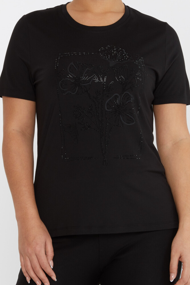 Blusa Floreale Ricamata Nera - 79929 | KAZEE (Set di 3 M-L-XL) - 3