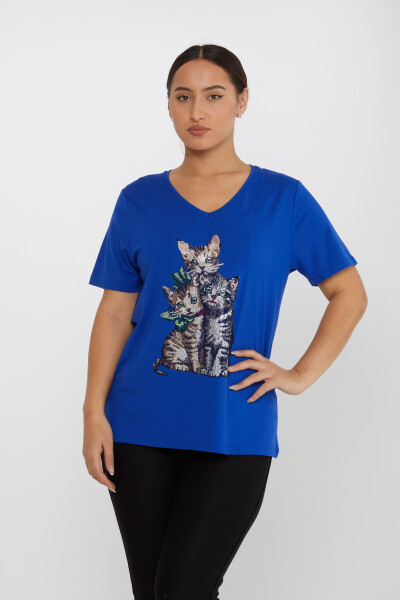 Blusa Gato Estampado Saks - 80103 | KAZEE (Juego de 3 tallas M-L-XL) 