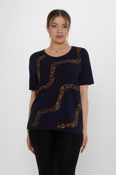 Blusa Leopardo Piedra Azul Marino - 80047 | KAZEE (Juego de 3 L-XL-2XL) - Kazee (1)