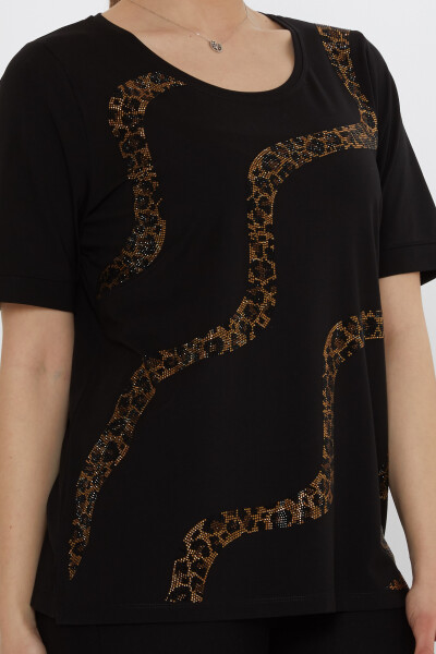 Blusa Leopardo Piedra Negro - 80047 | KAZEE (Juego de 3 L-XL-2XL) - 5