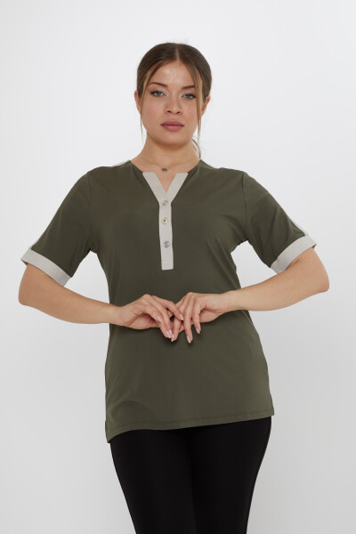 Blusa Manga Corta Color Caqui - 80024 | KAZEE (Juego de 3 M-L-XL) - KAZEE 