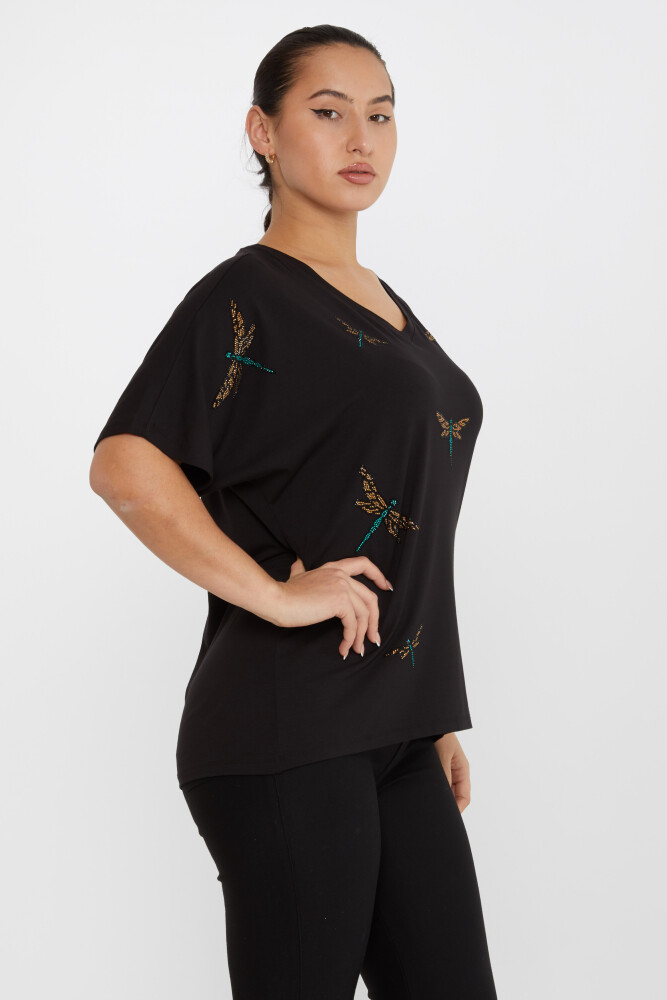 Blusa Manga Corta Negra - 79622 | KAZEE (Juego de 4 tallas M-L-XL-2XL) - 2