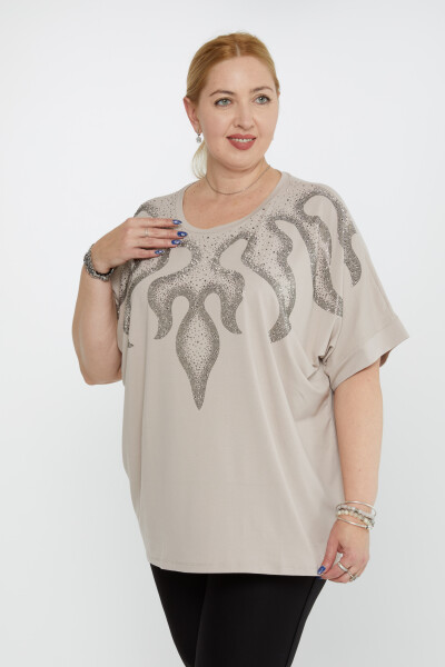 Blusa Manga Corta Visón - 79629 | KAZEE (Juego de 4 tallas M-L-XL-2XL) - 1