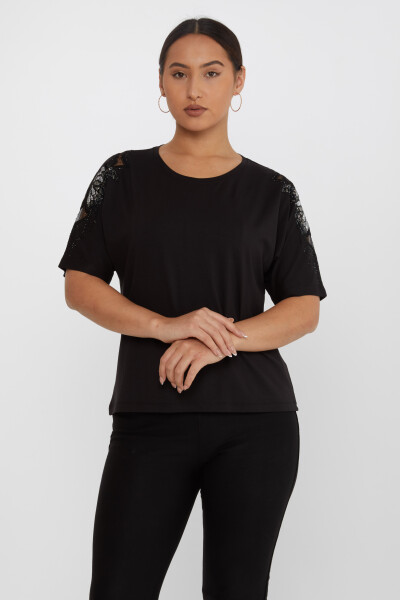 Blusa Manga Mariposa Estampada Negra - 79613 | KAZEE (Juego de 4 tallas M-L-XL-2XL) - 1