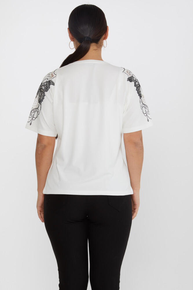 Blusa Manga Mariposa Estampado Ecru - 79613 | KAZEE (Juego de 4 tallas M-L-XL-2XL) - 5