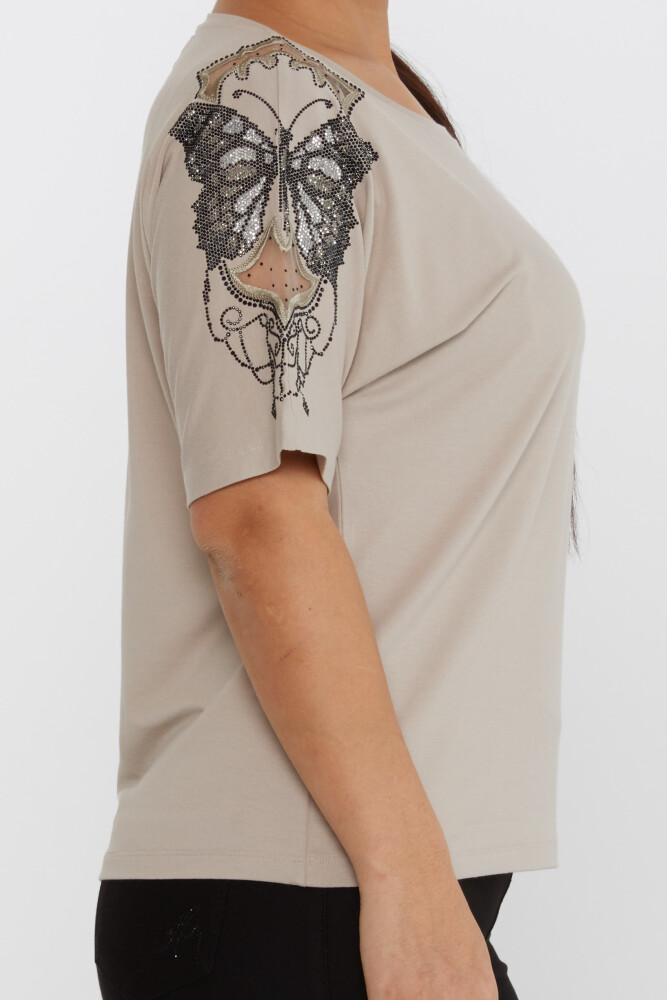 Blusa Manga Mariposa Estampado Visón - 79613 | KAZEE (Juego de 4 tallas M-L-XL-2XL) - 4