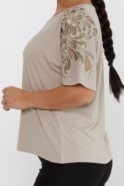 Blusa Mangas Bordadas Visón - 79916 | KAZEE (Juego de 4 tallas L-XL-2XL-3XL) - 4