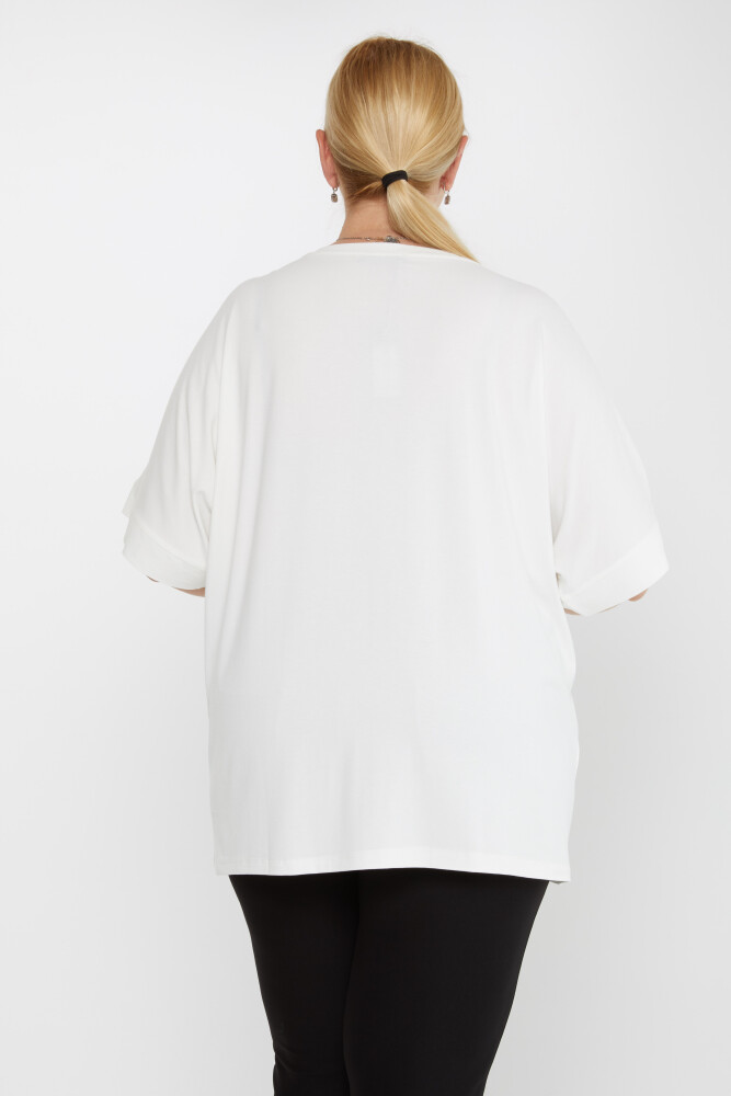 Blusa Manica Corta Ecru - 79629 | KAZEE (Set di 4 M-L-XL-2XL) - 3