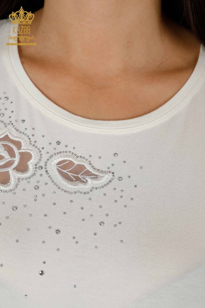 Venta al por mayor Blusa Mujer Tul Crudo Detallado - 78927 | kazee - 4