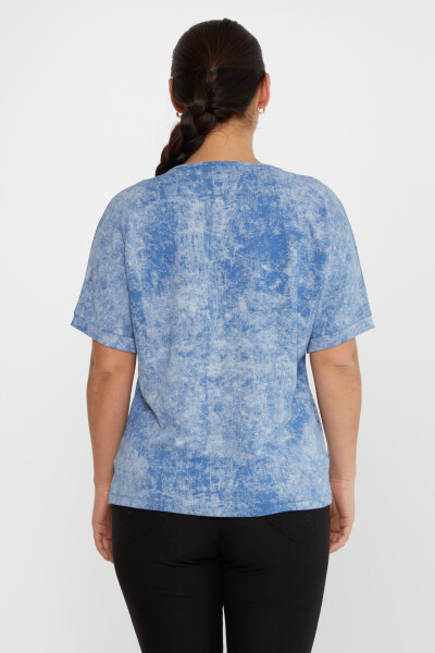 Blusa Piedra Bordada Azul - 79985 | KAZEE (Juego de 3 tallas M-L-XL) - 5