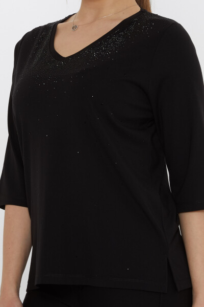 Blusa Piedra Bordada Negra - 80034 | KAZEE (Juego de 3 M-L-XL) - 5