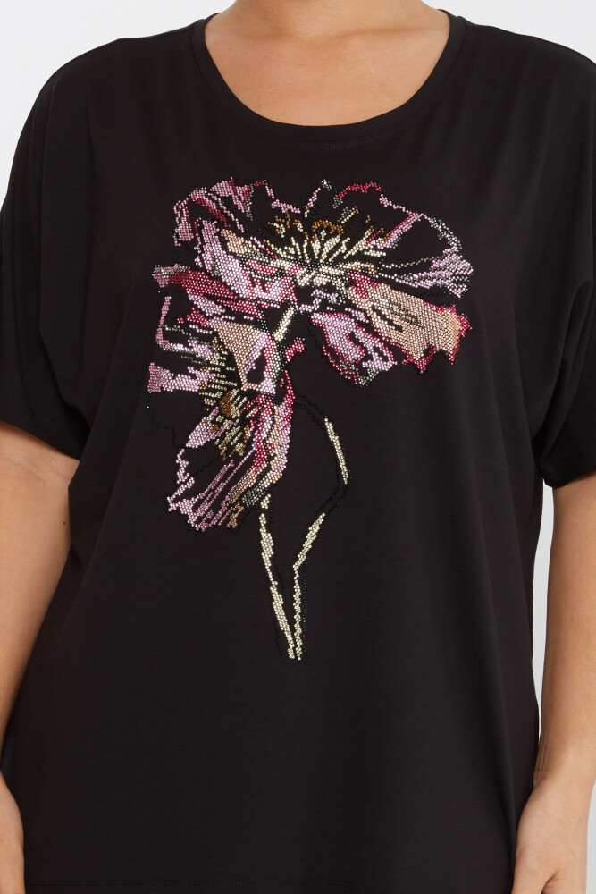 Blusa Piedra Color Bordada Negra - 79634 | KAZEE (Juego de 4 tallas M-L-XL-2XL) - 3