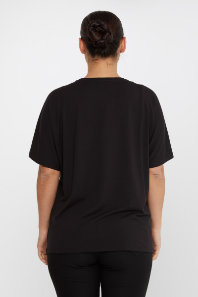 Blusa Pietra Colorata Ricamata Nera - 79634 | KAZEE (Set di 4 M-L-XL-2XL) - 5