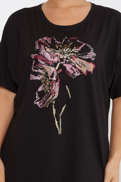 Blusa Pietra Colorata Ricamata Nera - 79634 | KAZEE (Set di 4 M-L-XL-2XL) - 3