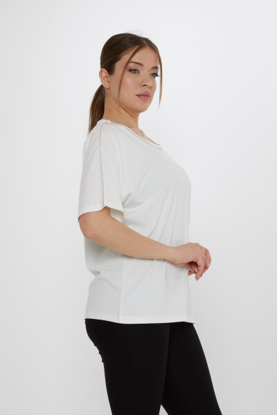 Blusa Pietra Ricamata Ecru - 80031 | KAZEE (Set di 3 M-L-XL) - Kazee (1)