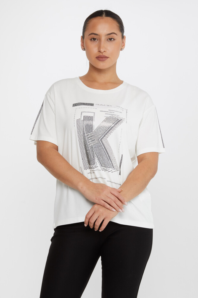 Blusa Pietra Ricamata Ecru - 80100 | KAZEE (Set di 3 S-M-L) - 1