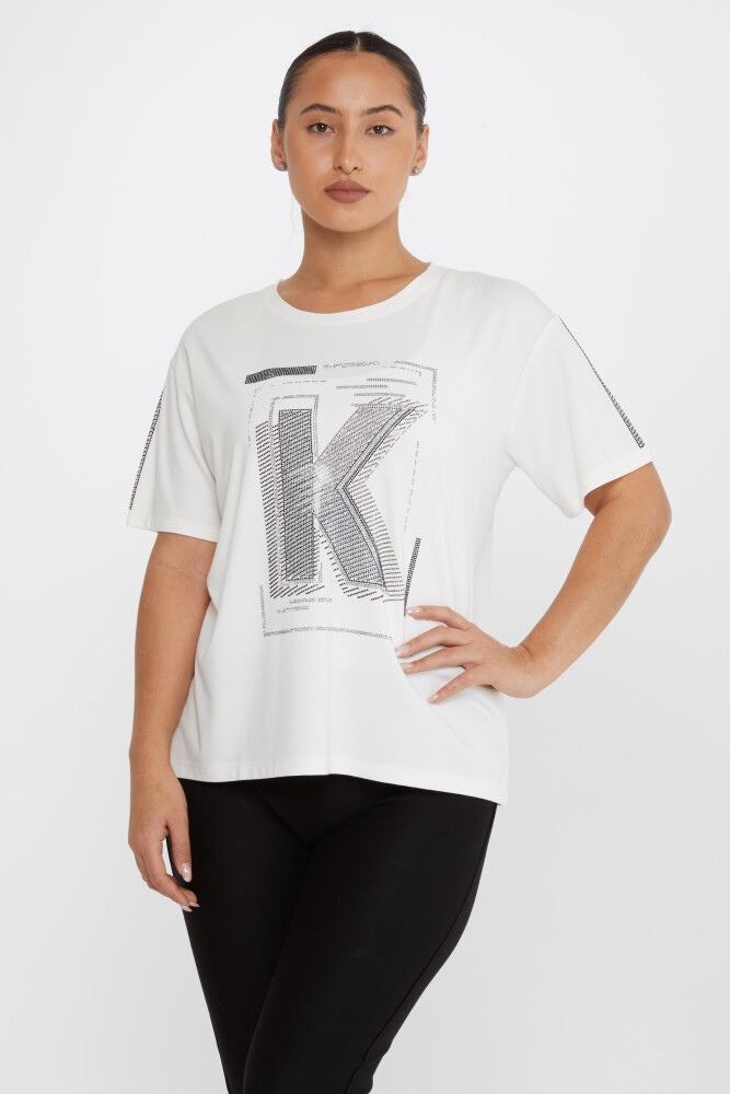 Blusa Pietra Ricamata Ecru - 80100 | KAZEE (Set di 3 S-M-L) - 2