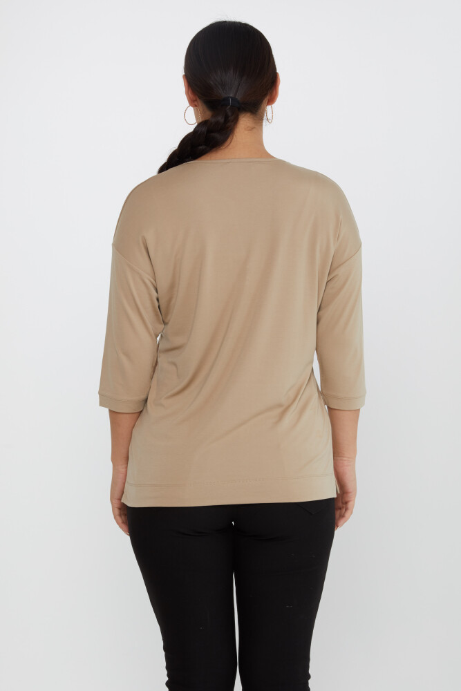Blusa Scollo a V Beige - 80029 | KAZEE (Set di 3 L-XL-2XL) - 5