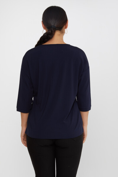 Blusa Scollo a V Blu Navy - 80029 | KAZEE (Set di 3 L-XL-2XL) - 5