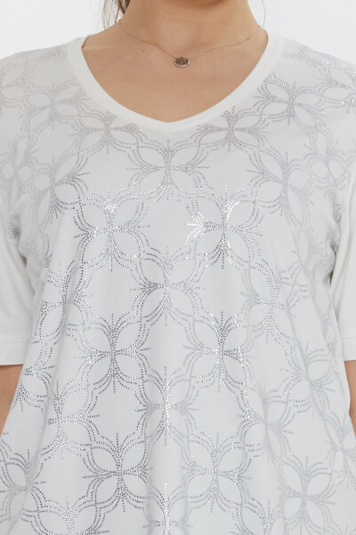 Blusa Scollo a V Ecru - 80044 | KAZEE (Set di 3 L-XL-2XL) - 4