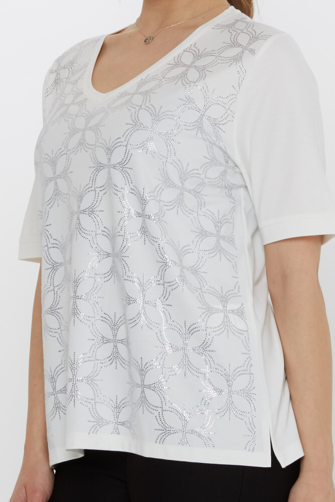 Blusa Scollo a V Ecru - 80044 | KAZEE (Set di 3 L-XL-2XL) - 5