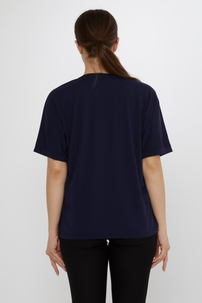 Blusa Stone Ricamata Blu Navy - 80007 | KAZEE (Set di 3 L-XL-2XL) - 5