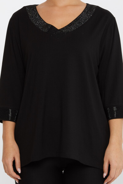Blusa Stone Ricamata Nera - 79395 | KAZEE (Set di 3 L-XL-2XL) - 3