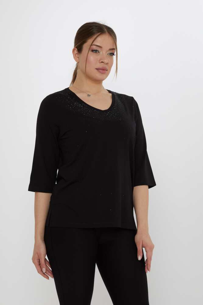Blusa Stone Ricamata Nera - 80034 | KAZEE (Set di 3 M-L-XL) - 2