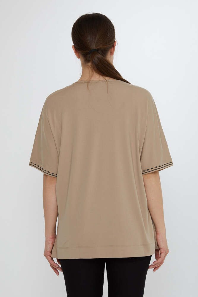 Bluse Glitzerdetail Beige - 80001 | KAZEE (3er-Set L-XL-2XL) - 6