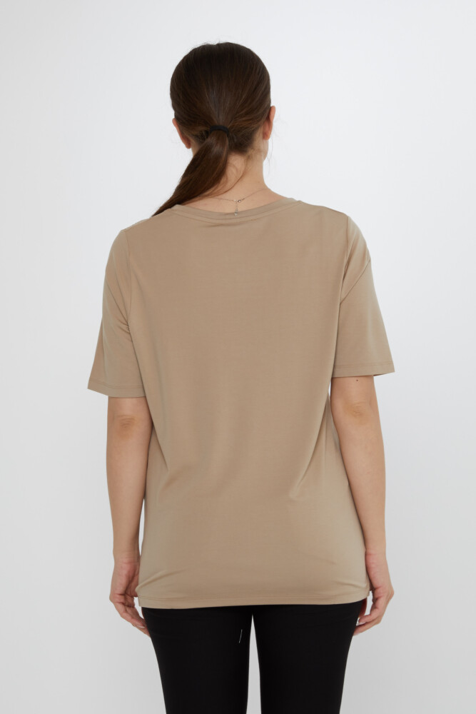 Bluse Kurzarm Beige - 80033 | KAZEE (3er-Set M-L-XL) - 6