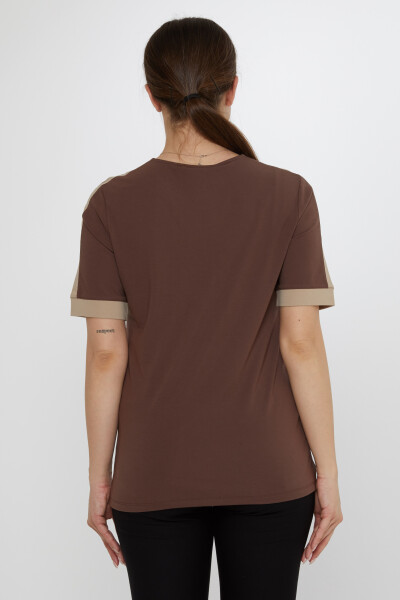 Bluse Kurzarm Braun - 80024 | KAZEE (3er-Set M-L-XL) - 6